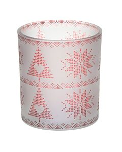 Yankee Candle Red Nordic Frosted Glass Votive Holder